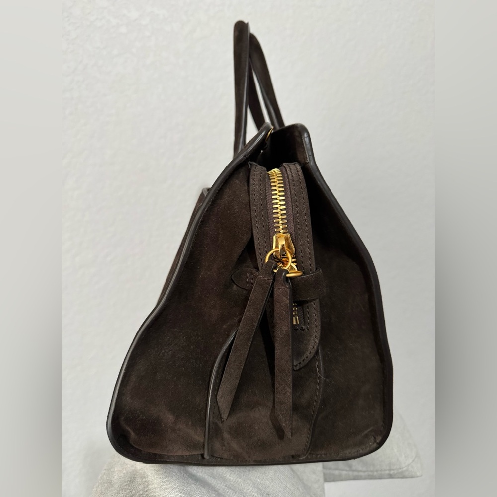 Metier London Private Eye Bag in Chocolate Suede - Picture 4 of 12